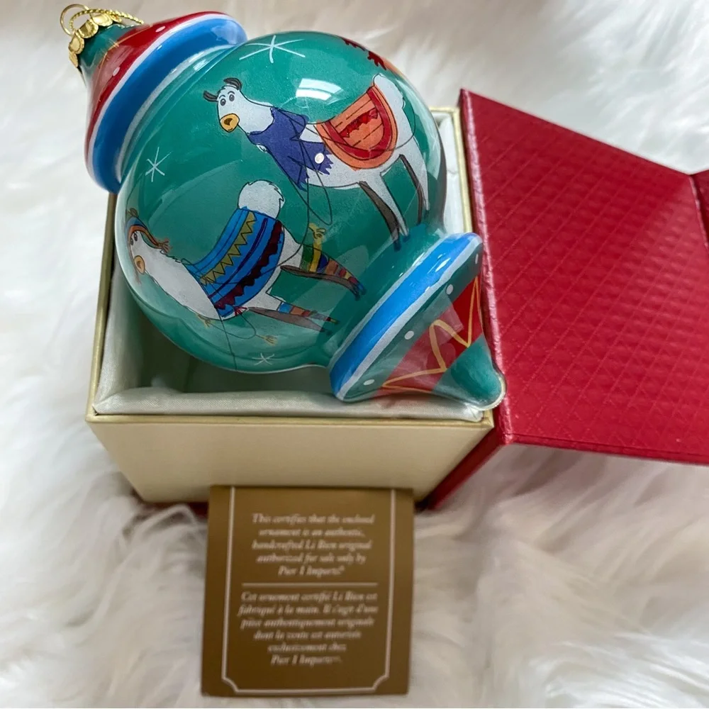 Pier 1 Li Bien Llama 2017 Glass Ornament